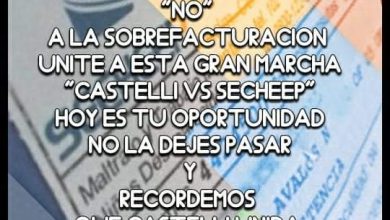 Photo of Fw: CASTELLI: CONVOCAN A UNA GRAN MARCHA CONTRA EL AUMENTO DE SECHEEP